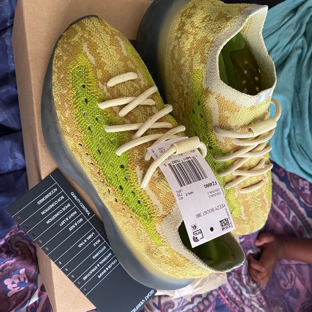 Lime green and grey Yeezy 380